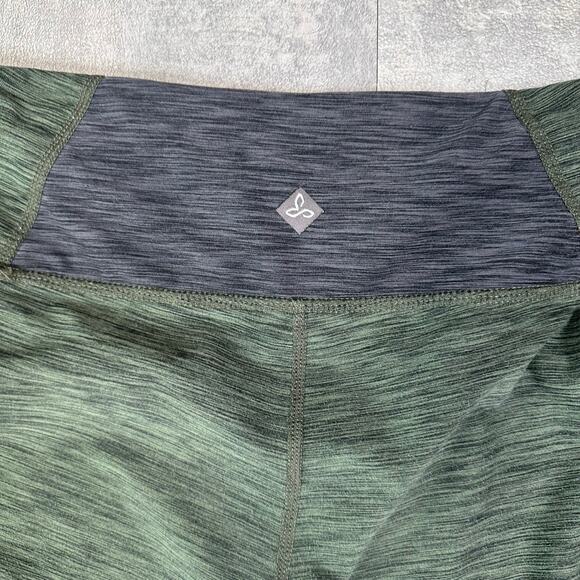 Prana Green Gray Two-Tone Needra Capri Leggings Womens Medium Mid Rise Cropped - Picture 4 of 10